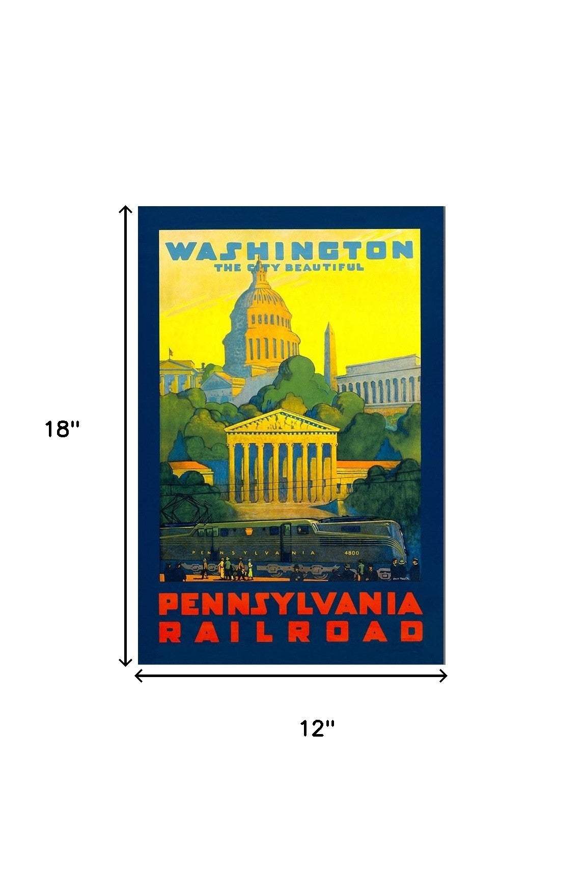 Washington Dc Vintage Travel Unframed Print Wall Art - Homeroots - Flyclothing LLC