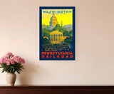 Washington Dc Vintage Travel Unframed Print Wall Art - Homeroots