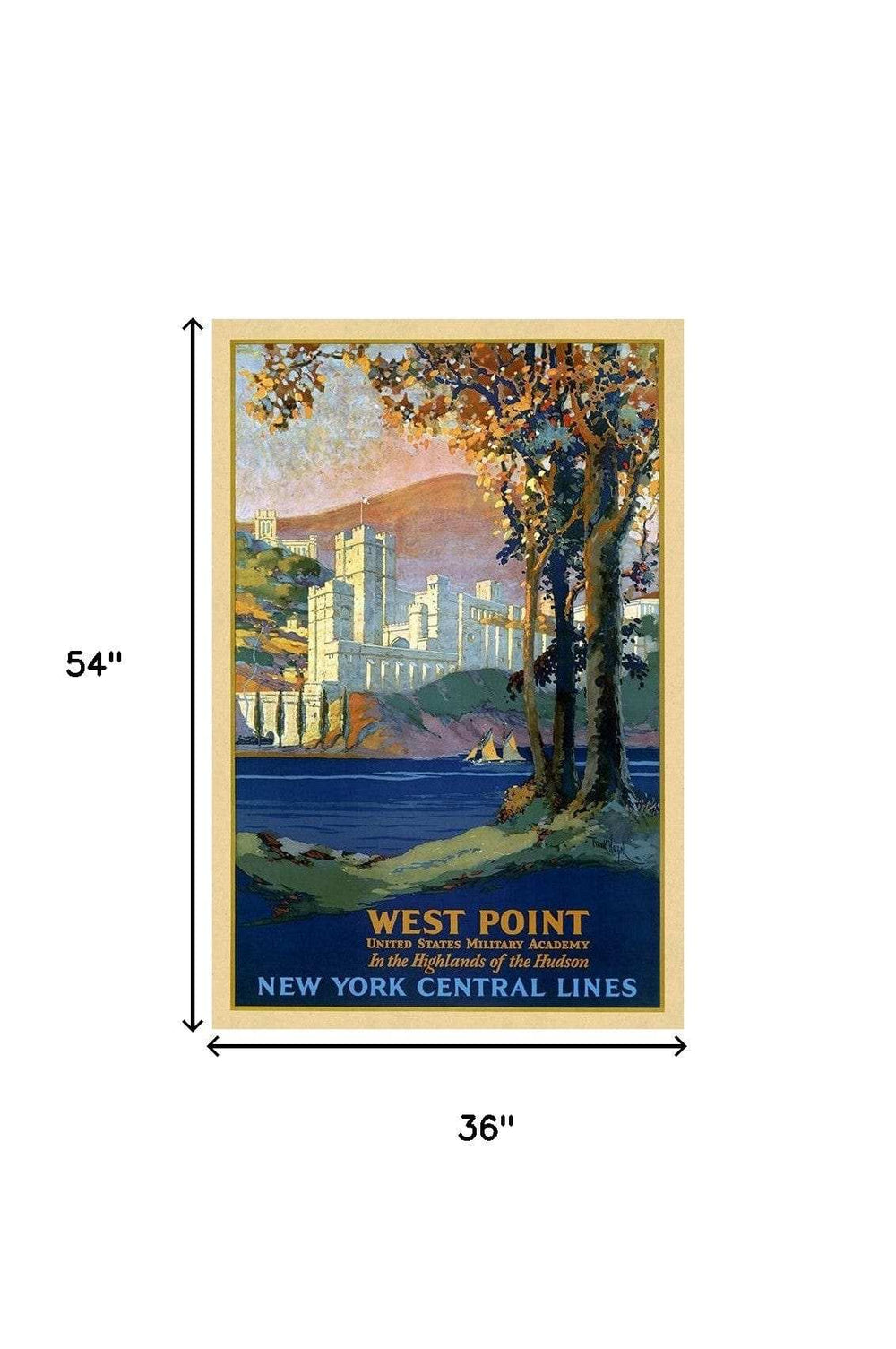 West Point New York Vintage Travel Unframed Print Wall Art - Homeroots - Flyclothing LLC