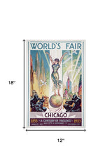 12" x 18" Vintage 1933 Chicago Worlds Fair Wall Art - Homeroots - Flyclothing LLC
