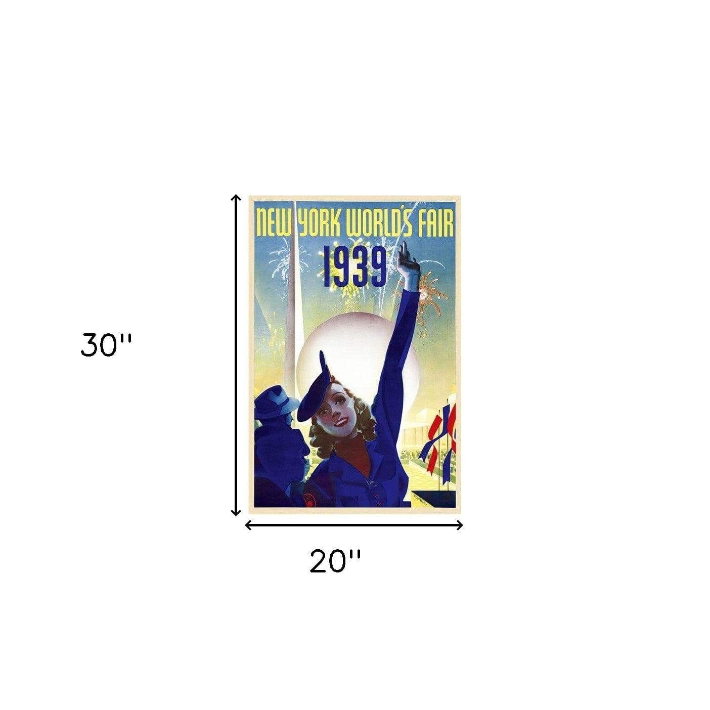 New York 1939 World's Fair Vintage Travel Unframed Print Wall Art - Homeroots - Flyclothing LLC