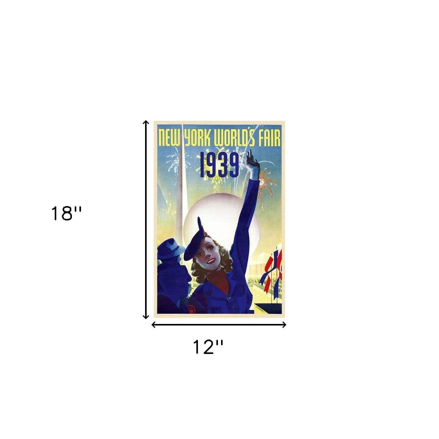 New York 1939 World's Fair Vintage Travel Unframed Print Wall Art - Homeroots - Flyclothing LLC