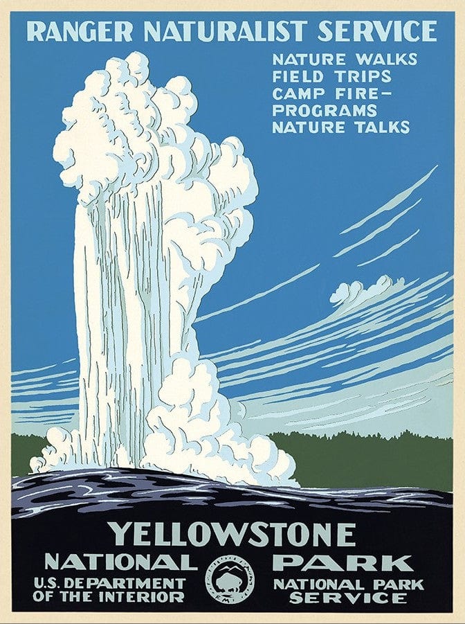 20" x 28" Yellowstone National Park c1938 Vintage Travel Poster Wall Art - Homeroots