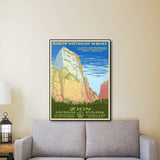 36" x 48" Zion National Park c1938 Vintage Travel Poster Wall Art - Homeroots - Flyclothing LLC