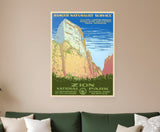 36" x 48" Zion National Park c1938 Vintage Travel Poster Wall Art - Homeroots - Flyclothing LLC