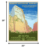 20" x 28" Zion National Park c1938 Vintage Travel Poster Wall Art - Homeroots - Flyclothing LLC