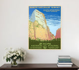20" x 28" Zion National Park c1938 Vintage Travel Poster Wall Art - Homeroots