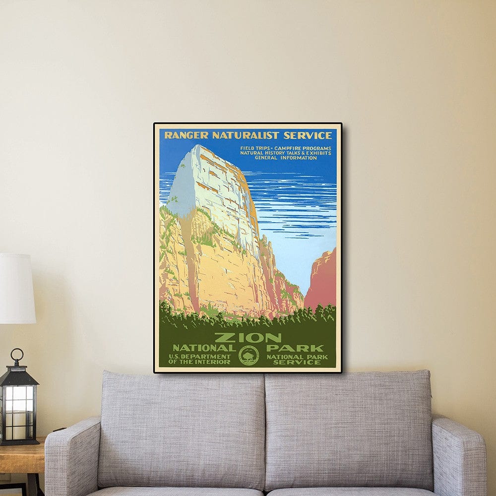18" x 24" Zion National Park c1938 Vintage Travel Poster Wall Art - Homeroots - Flyclothing LLC