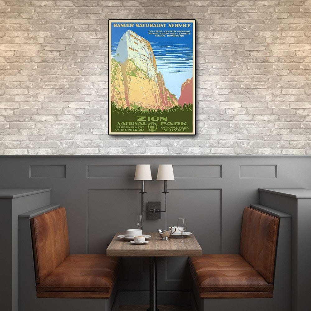 8.5" x 11" Zion National Park c1938 Vintage Travel Poster Wall Art - Homeroots - Flyclothing LLC