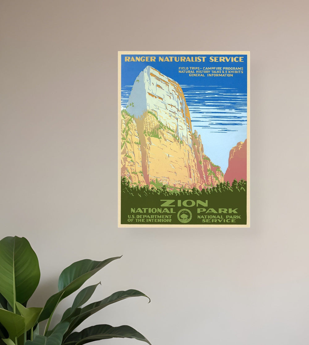 8.5" x 11" Zion National Park c1938 Vintage Travel Poster Wall Art - Homeroots