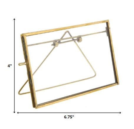 5" x 7" Gold Metal Tabletop Picture Frame - Homeroots