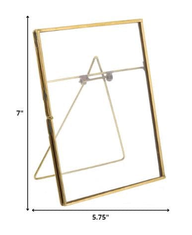 5" x 7" Gold Metal Tabletop Picture Frame - Homeroots