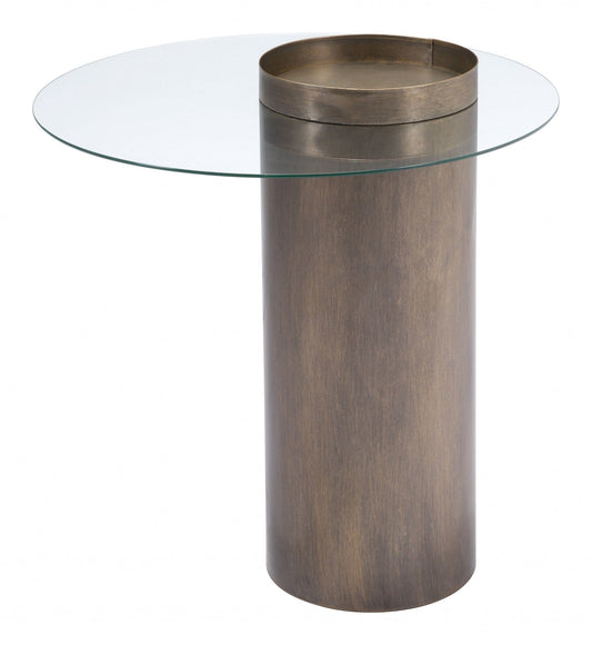Contemporary Antique Gold End Table - Homeroots