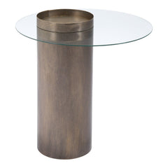 Contemporary Antique Gold End Table - Homeroots