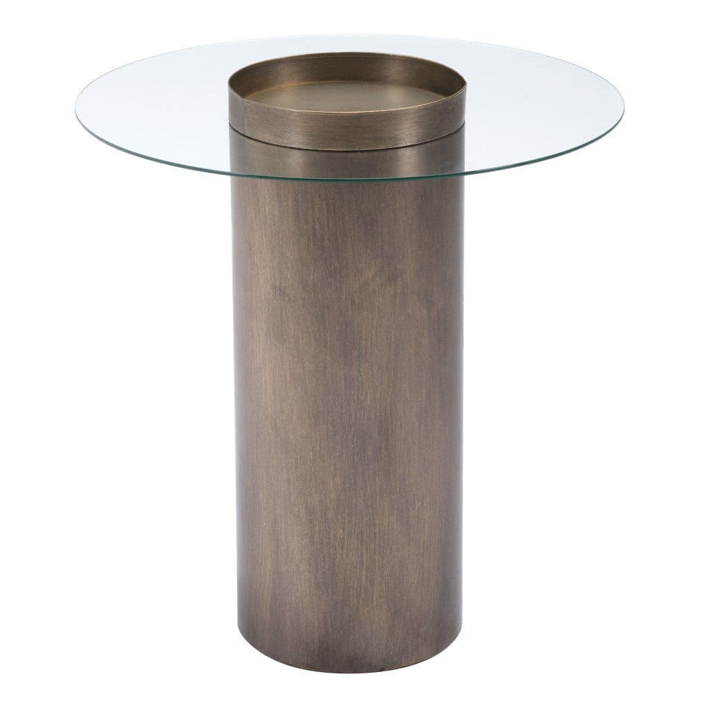 Contemporary Antique Gold End Table - Homeroots