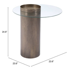 Contemporary Antique Gold End Table - Homeroots