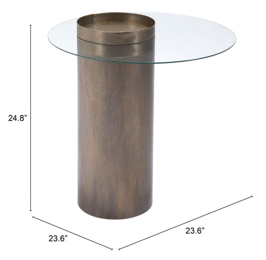 Contemporary Antique Gold End Table - Homeroots