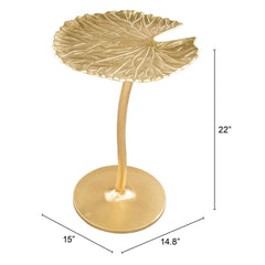 22" Gold Aluminum End Table - Homeroots