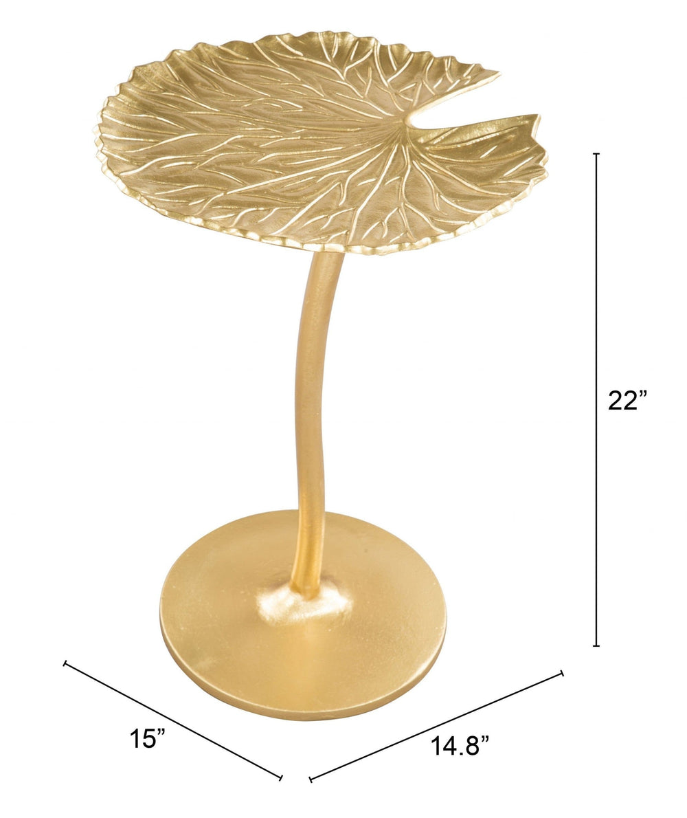 22" Gold Aluminum End Table - Homeroots - Flyclothing LLC