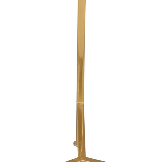 20" Gold And White Genuine Marble Look Round End Table - Homeroots