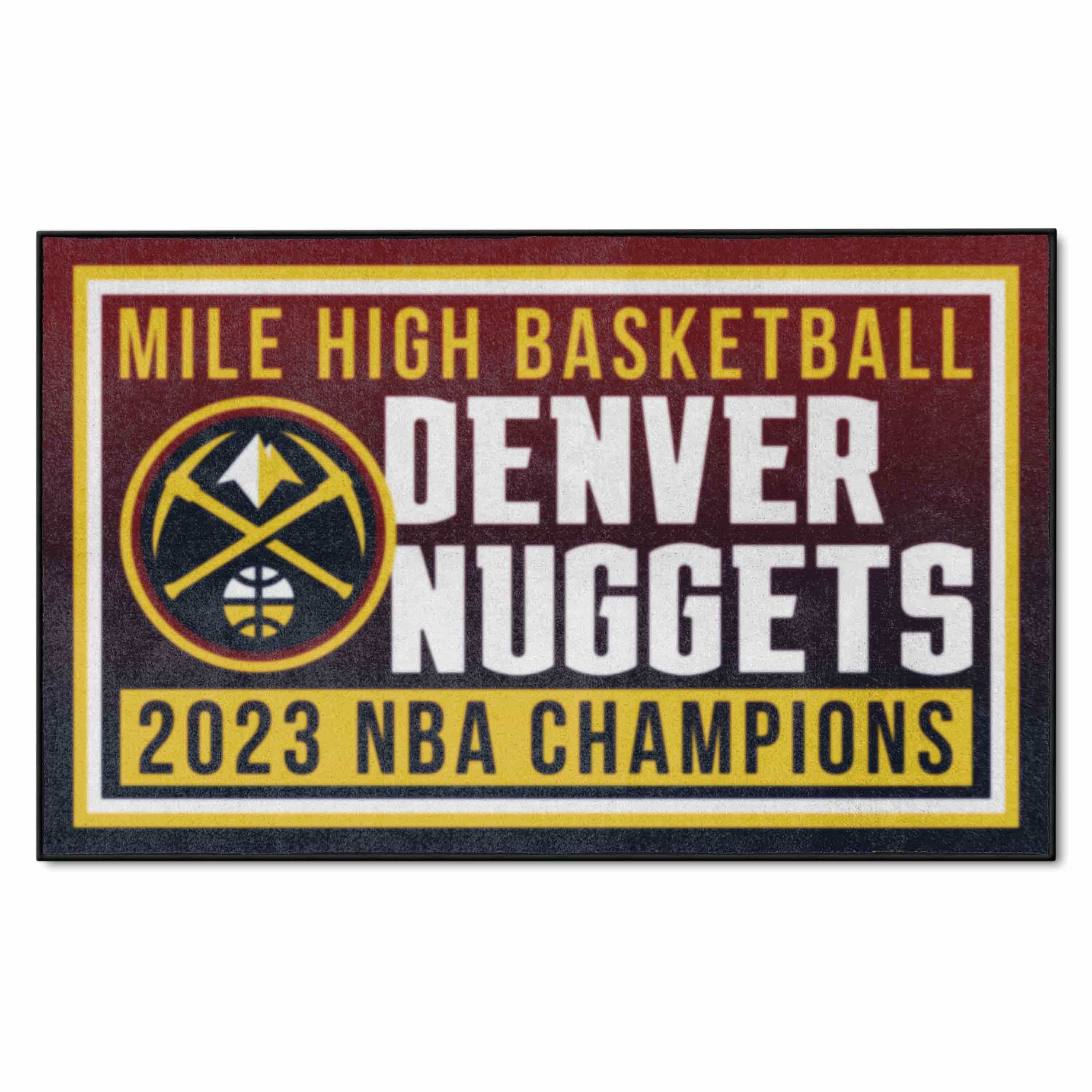 Denver Nuggets 2023 NBA Finals Champions 4ft. x 6ft. Plush Area Rug - Denver Nuggets