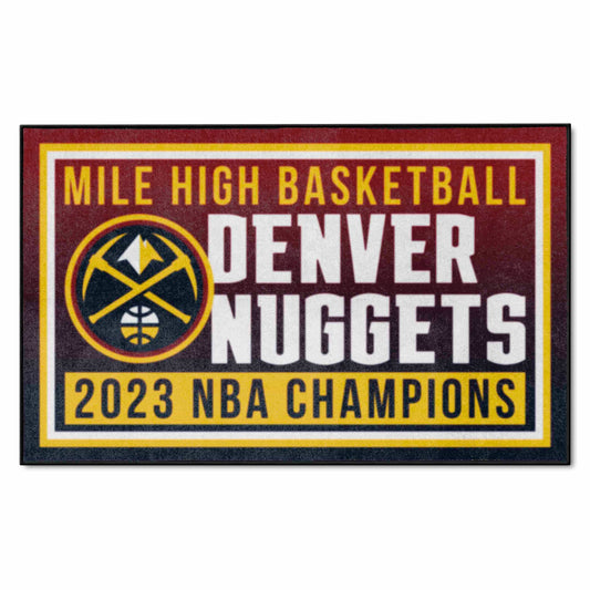 Denver Nuggets 2023 NBA Finals Champions 4ft. x 6ft. Plush Area Rug - Denver Nuggets