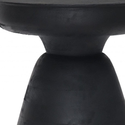 18" Black Solid Wood Round End Table - Homeroots