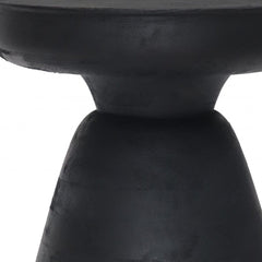18" Black Solid Wood Round End Table - Homeroots