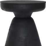 18" Black Solid Wood Round End Table - Homeroots