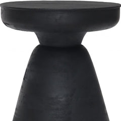 18" Black Solid Wood Round End Table - Homeroots