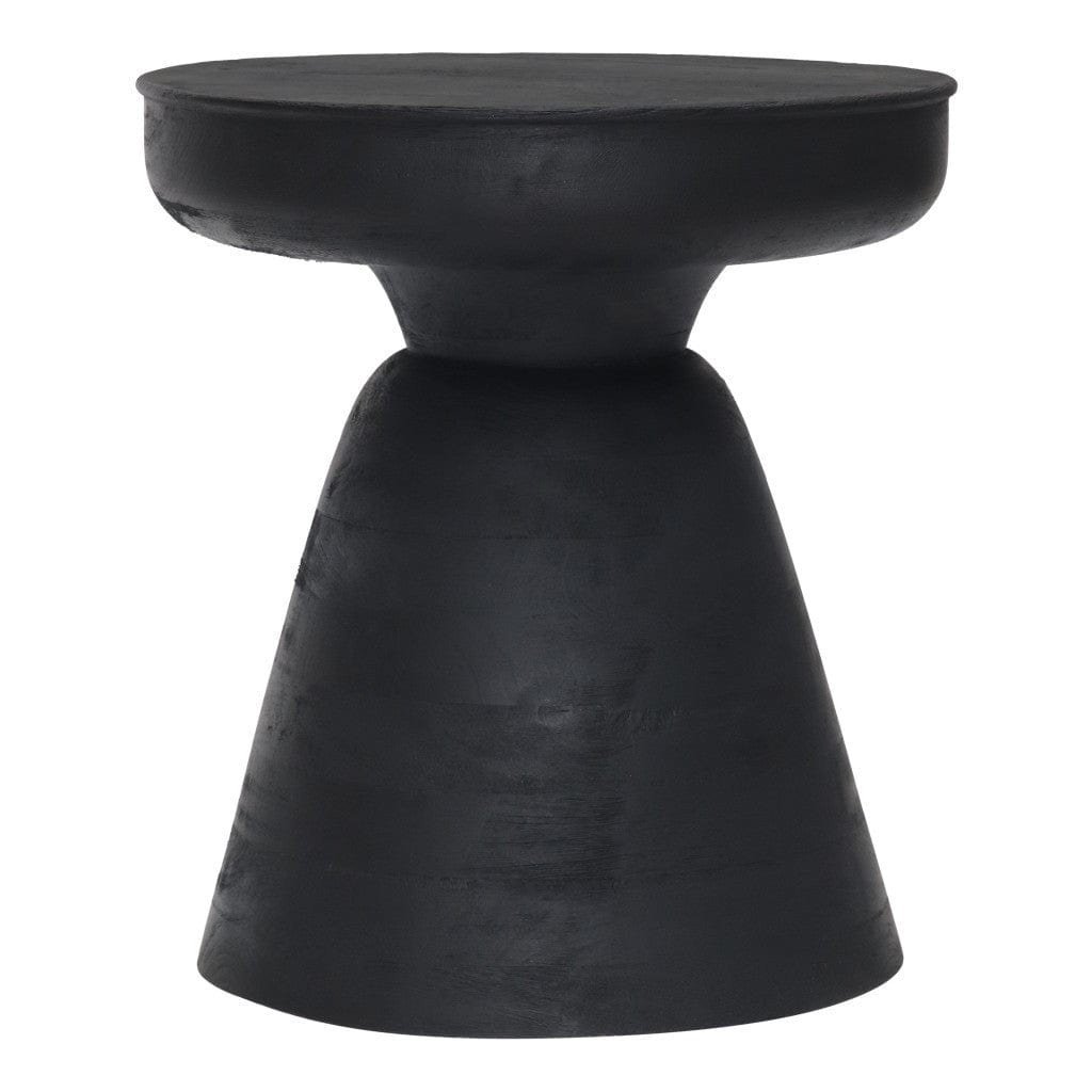 18" Black Solid Wood Round End Table - Homeroots