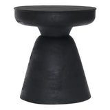 18" Black Solid Wood Round End Table - Homeroots - Flyclothing LLC