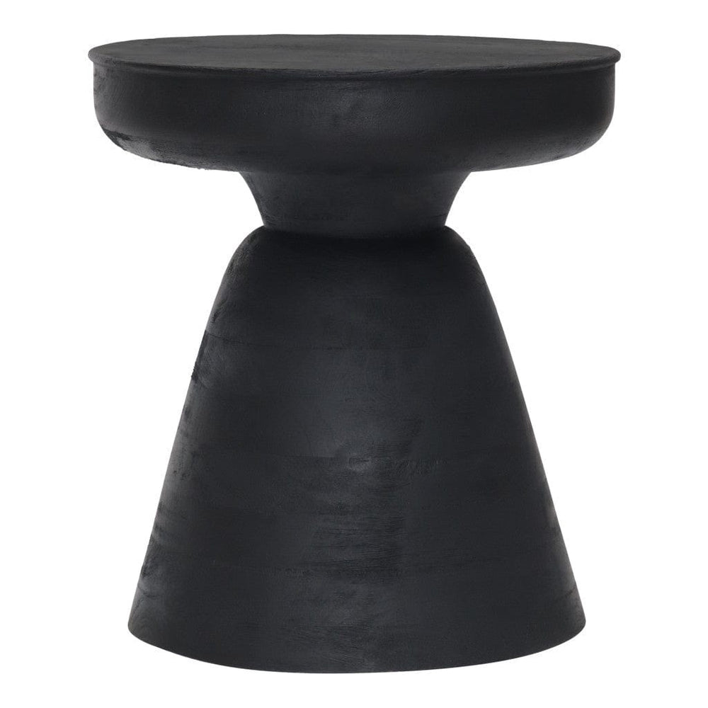 18" Black Solid Wood Round End Table - Homeroots - Flyclothing LLC