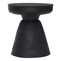 18" Black Solid Wood Round End Table - Homeroots