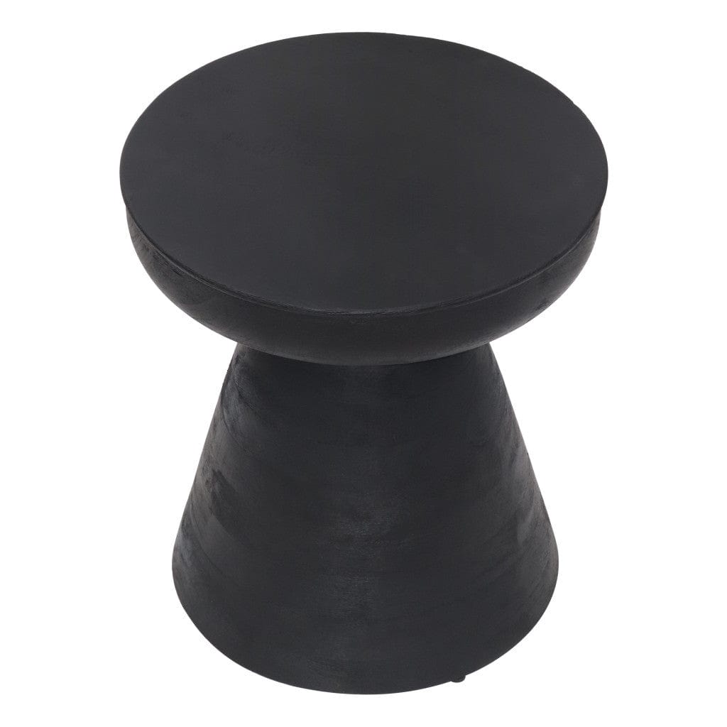 18" Black Solid Wood Round End Table - Homeroots