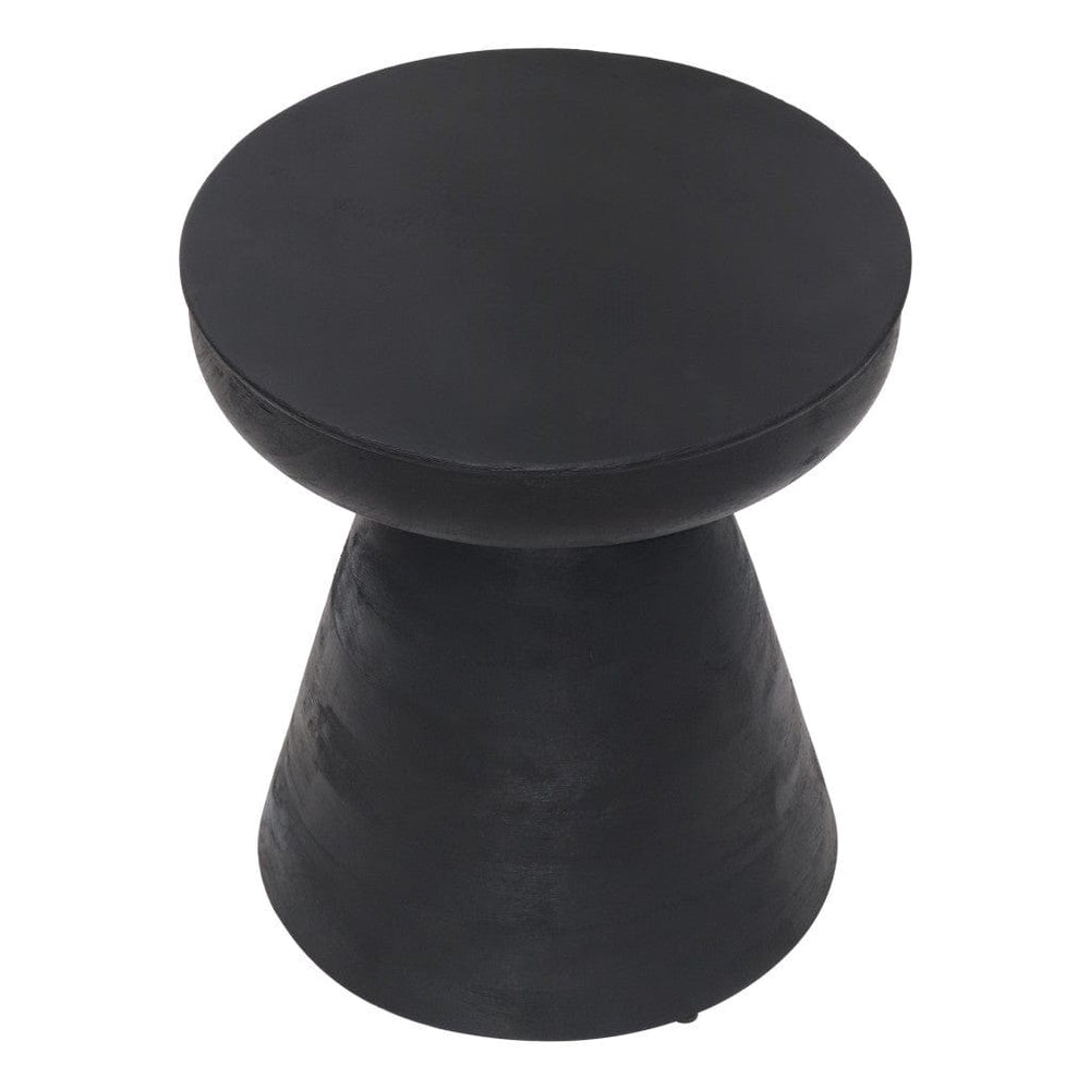 18" Black Solid Wood Round End Table - Homeroots - Flyclothing LLC