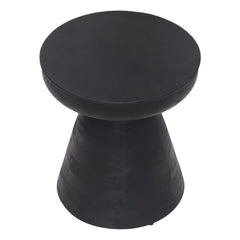 18" Black Solid Wood Round End Table - Homeroots