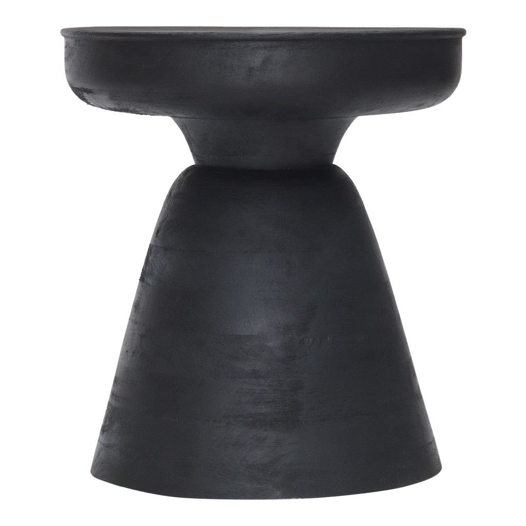 18" Black Solid Wood Round End Table - Homeroots