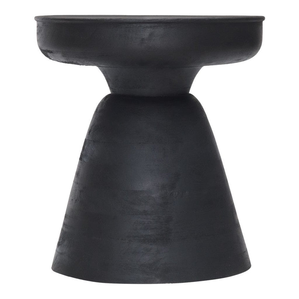 18" Black Solid Wood Round End Table - Homeroots - Flyclothing LLC