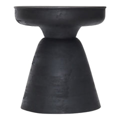 18" Black Solid Wood Round End Table - Homeroots