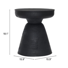 18" Black Solid Wood Round End Table - Homeroots