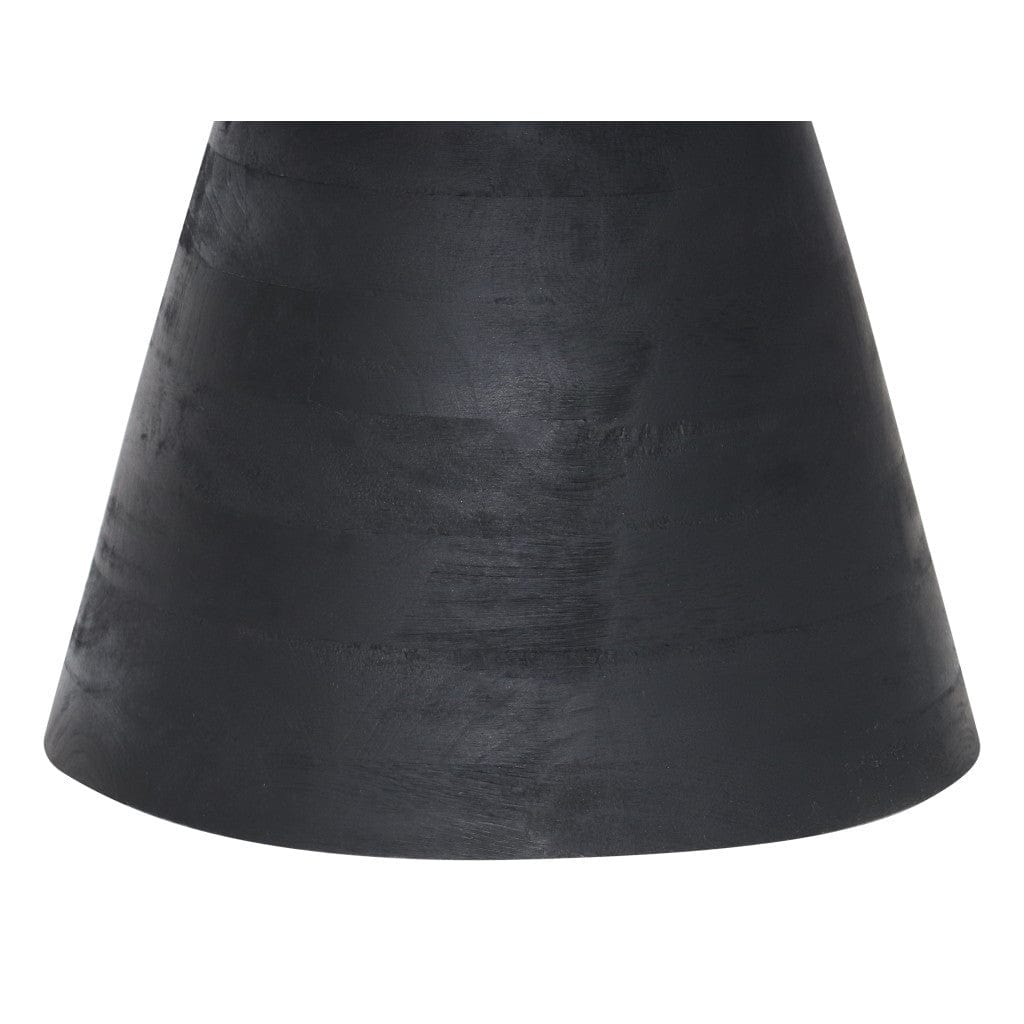 18" Black Solid Wood Round End Table - Homeroots