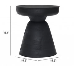 18" Black Solid Wood Round End Table - Homeroots
