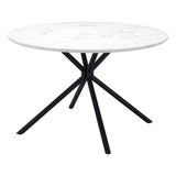 47" White And Black Rounded Steel Dining Table - Homeroots - Flyclothing LLC
