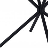 47" White And Black Rounded Steel Dining Table - Homeroots