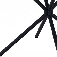 47" White And Black Rounded Steel Dining Table - Homeroots