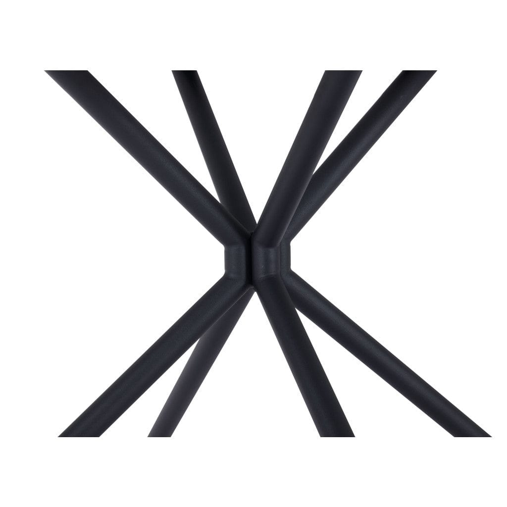 47" White And Black Rounded Steel Dining Table - Homeroots