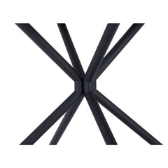 47" White And Black Rounded Steel Dining Table - Homeroots