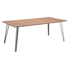 79" Wood Brown And Gray Steel Dining Table - Homeroots