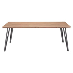 79" Wood Brown And Gray Steel Dining Table - Homeroots